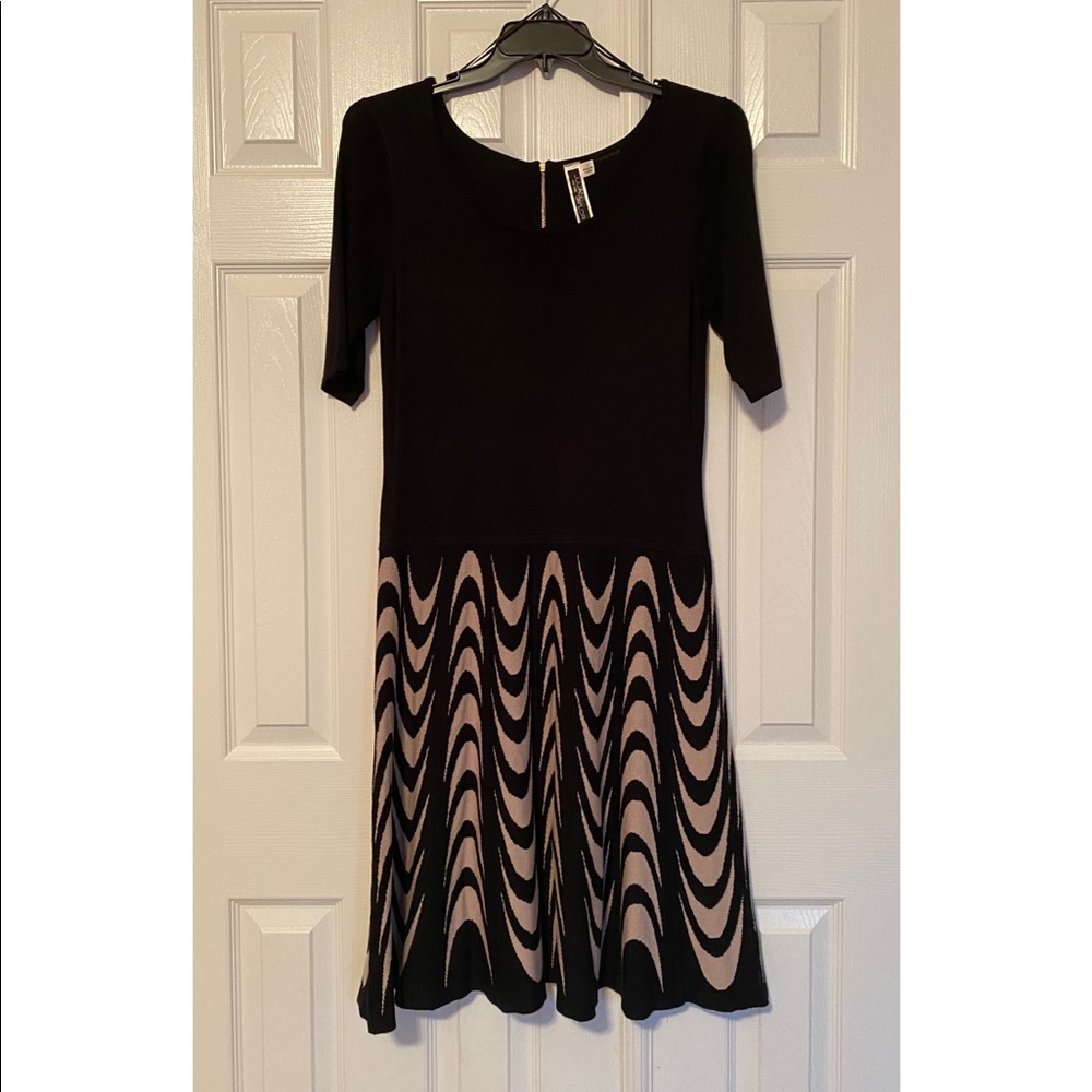 Julian Taylor Black Sweater Knit Dress Large